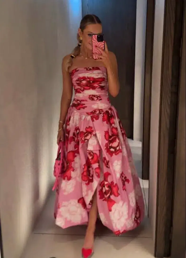 Aje Behold Maxi Dress in Pink Boldly Blooming Size 10 for rent on The Volte - main image