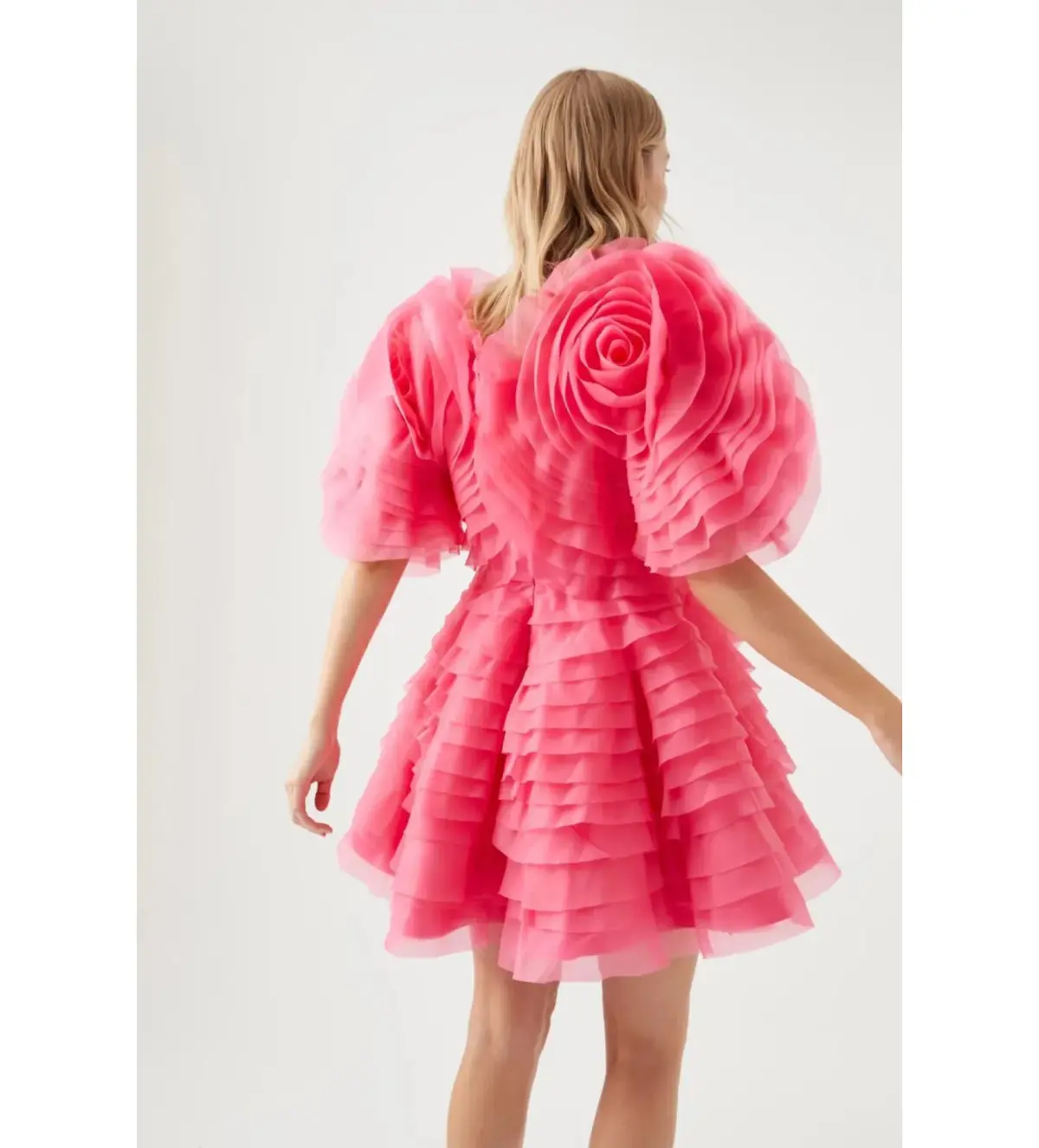 Aje Amour Ruffle Mini Dress Berry Pink Size 8 - Image 4