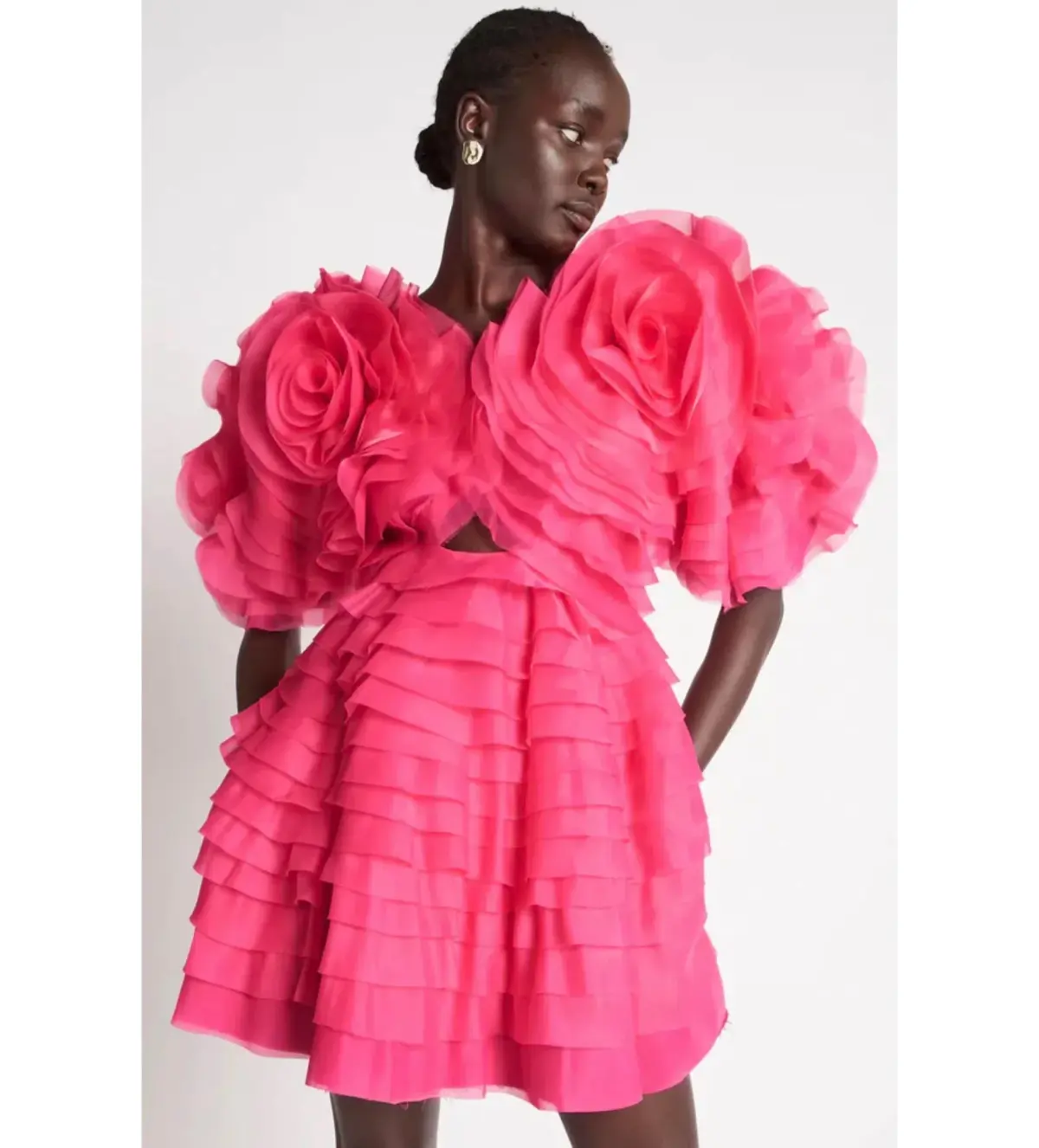 Aje Amour Ruffle Mini Dress Berry Pink Size 8 - Image 2