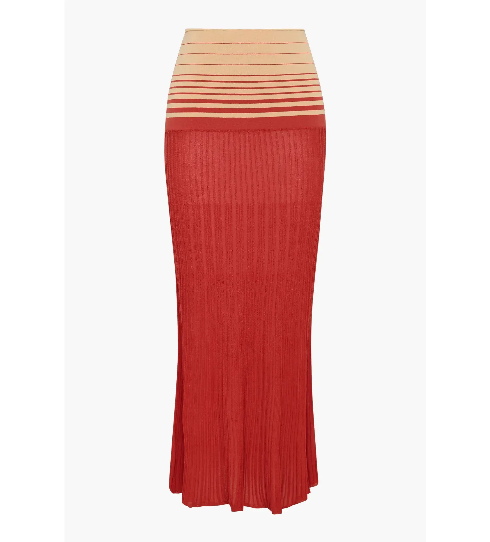Faithfull the Brand Casia Top Citara Skirt Set in Accordion Stripe Amber Fawn Size 8 - Image 5