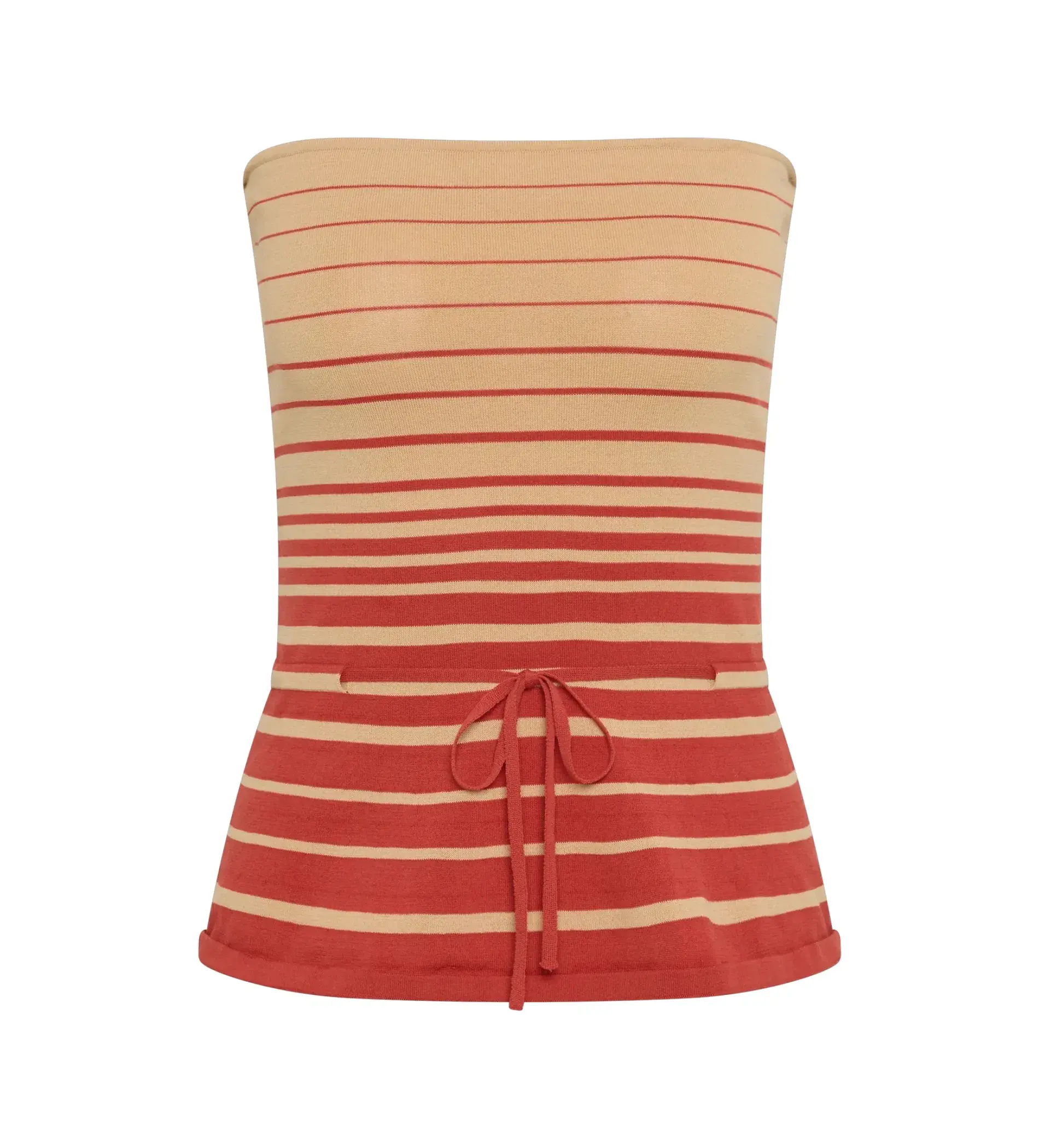 Faithfull the Brand Casia Top Citara Skirt Set in Accordion Stripe Amber Fawn Size 8 - Image 4