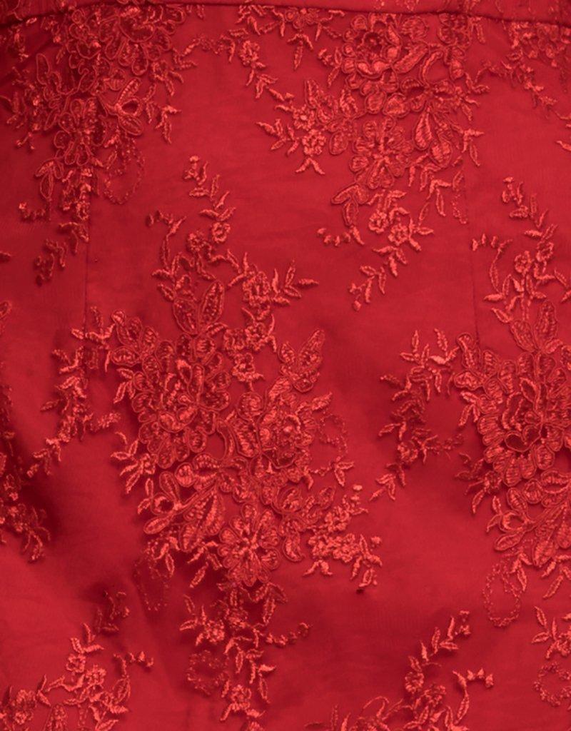 Bariano Emily Double Tier Lace Dress  Red Size 8 for rent on The Volte - main image