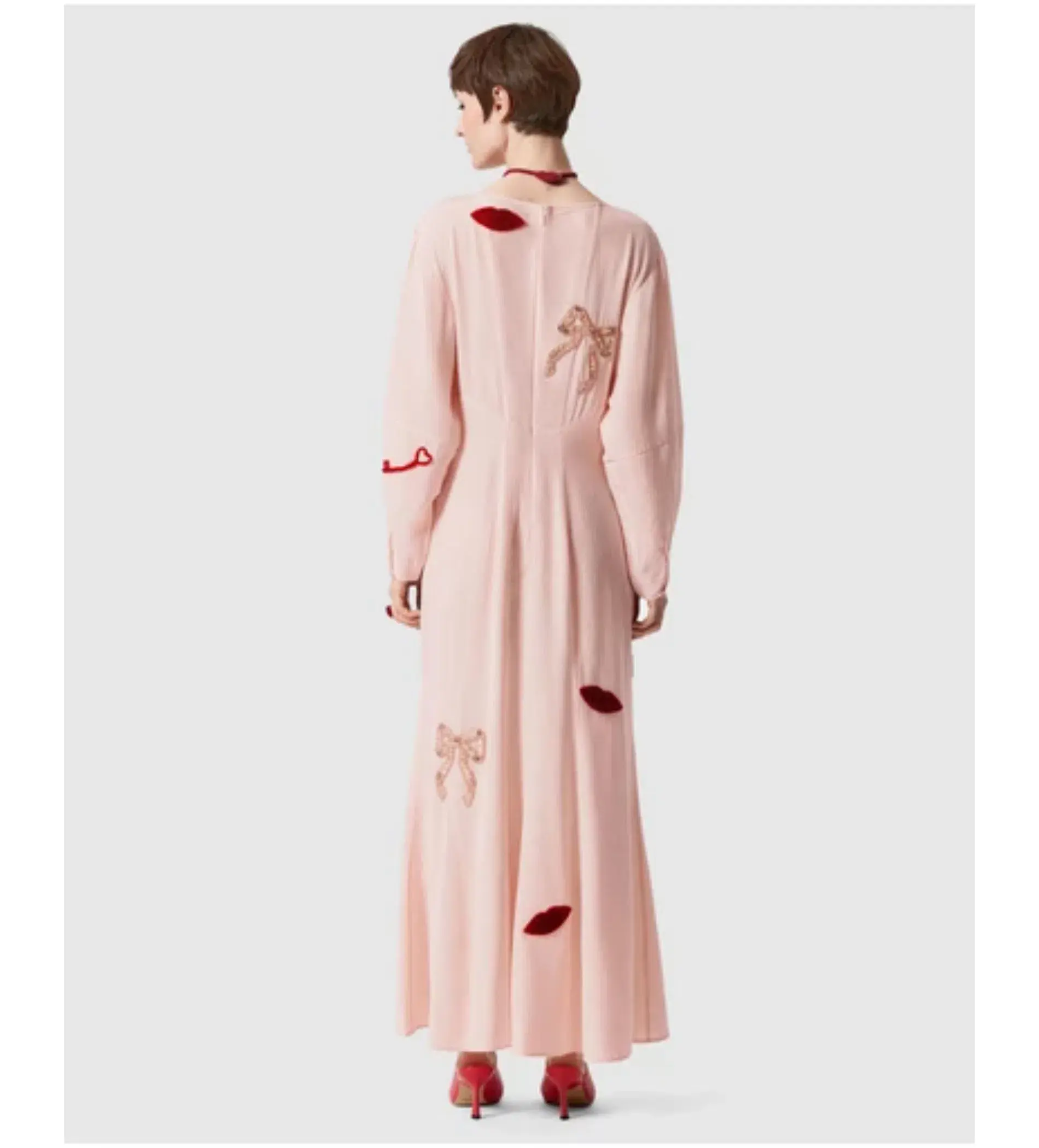 & Other Stories Bead-Embroidery Maxi Dress in  Pink Size AU 12 - Image 2