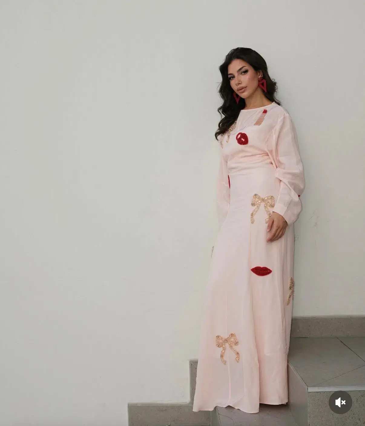 & Other Stories Bead-Embroidery Maxi Dress in  Pink Size AU 12 - Image 5
