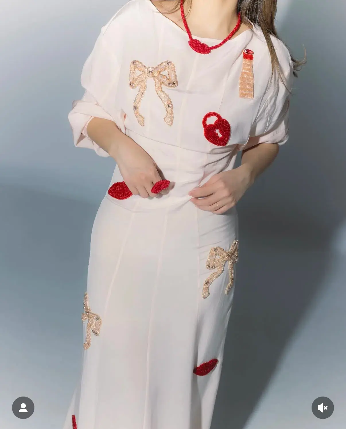 & Other Stories Bead-Embroidery Maxi Dress in  Pink Size AU 12 - Image 3
