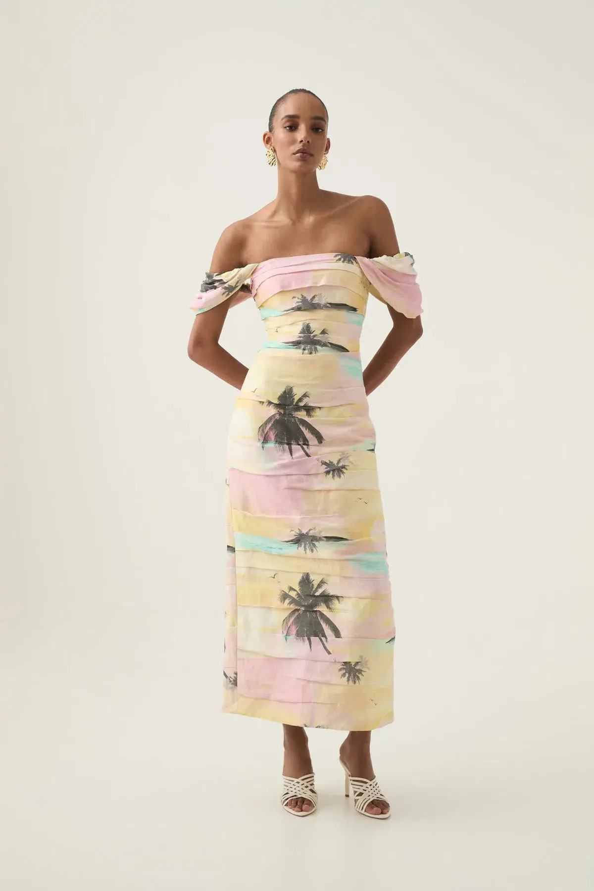 Aje Zara Gathered Maxi Dress in Sunset Sky Size 12 - Image 2