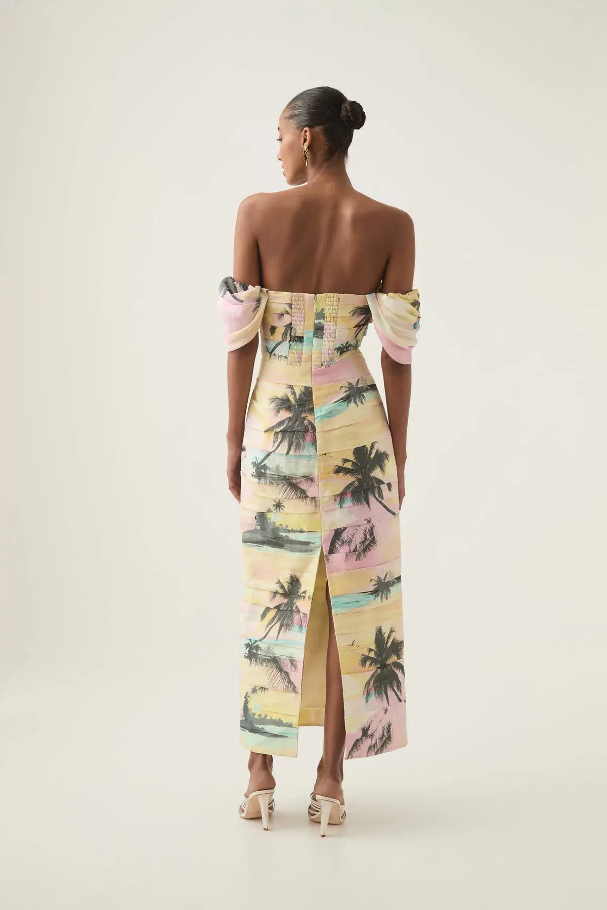 Aje Zara Gathered Maxi Dress in Sunset Sky Size 12 - Image 5