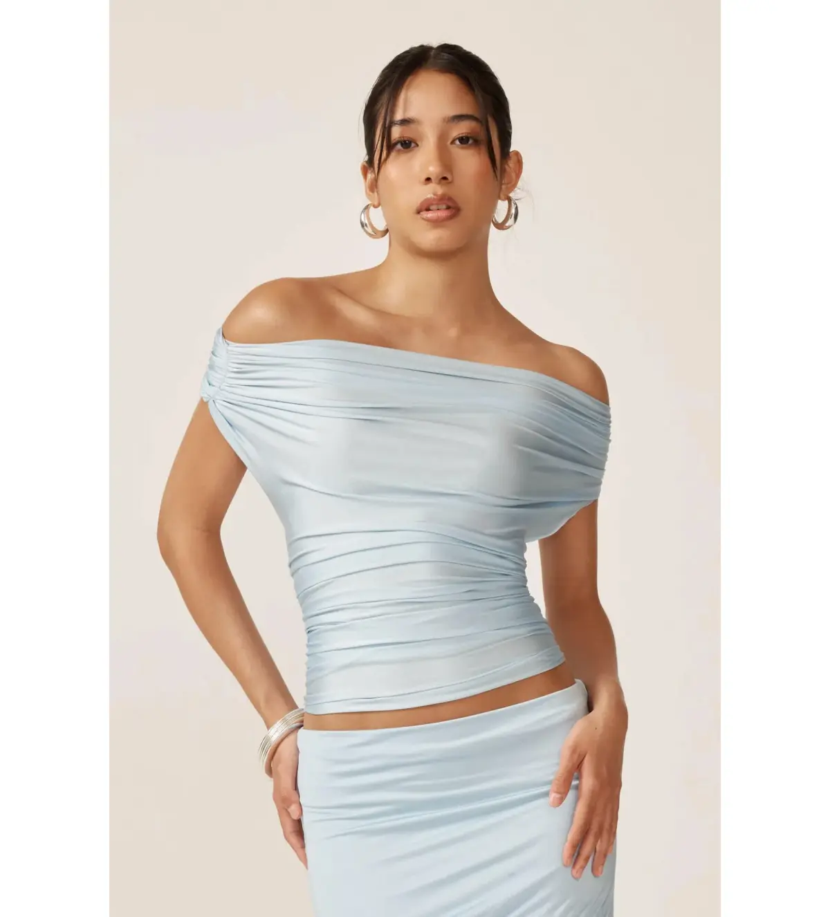 Ance Gria Grace Top & Skirt Set in Sky Blue Size AU 10 - Image 4