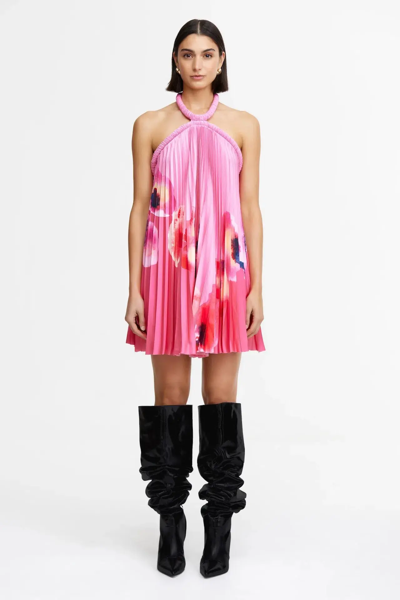Acler Fixby Mini Dress Pink Floral Size 12 - Image 1