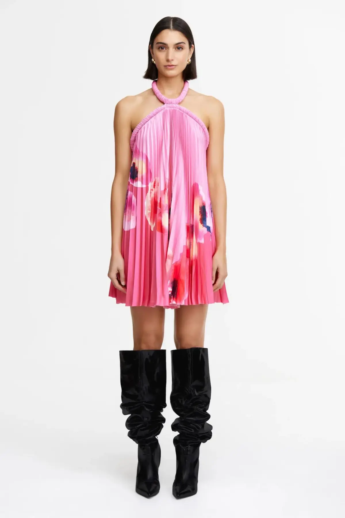 Acler Fixby Mini Dress Pink Floral Size 6 - Image 1