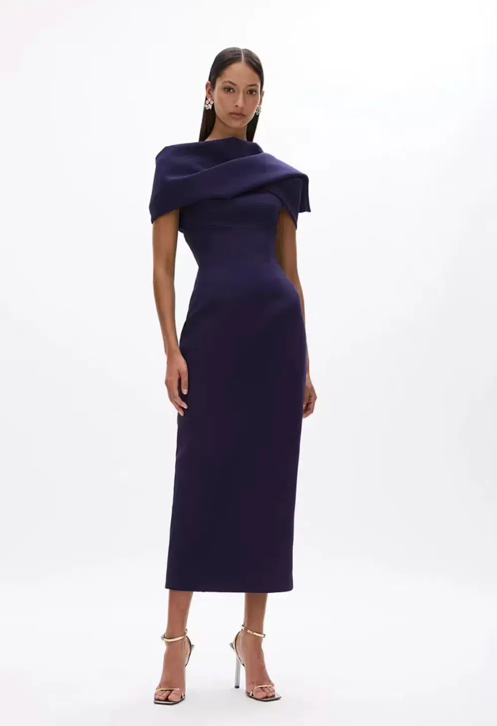 Rachel Gilbert Clara Midi Dress Dark Indigo Size 2 / AU 10 - Image 4