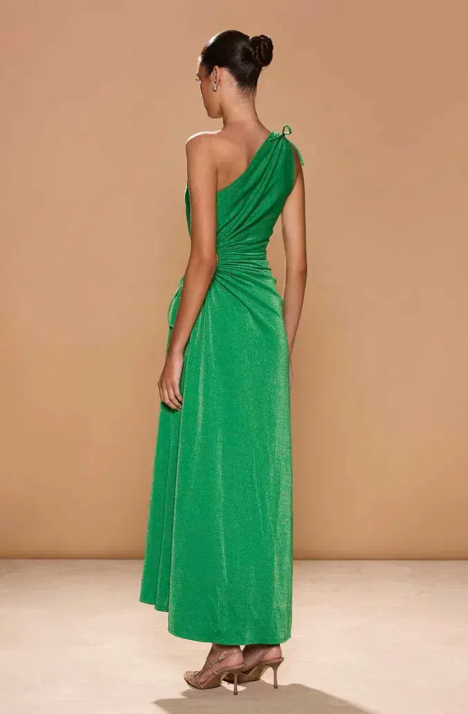 Sonya Moda Nour Maxi Dress Forest Green Shimmer Size 12 - Image 3