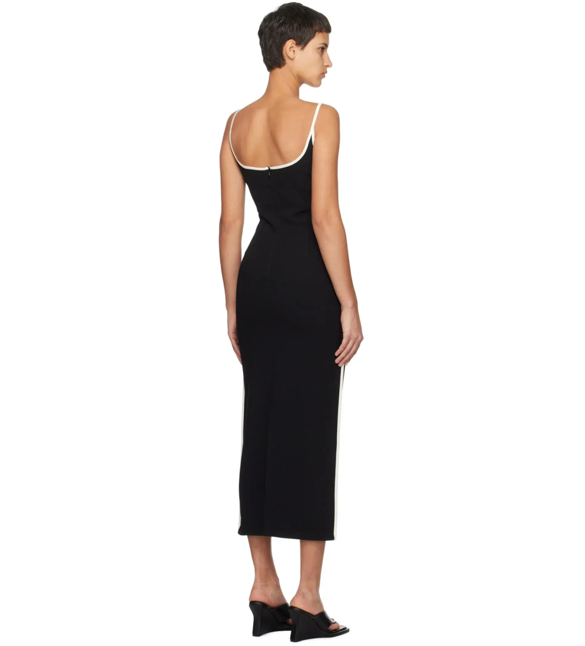 Paris Georgia Heart Midi Dress in  Black and White Size L/ AU 12 - Image 3