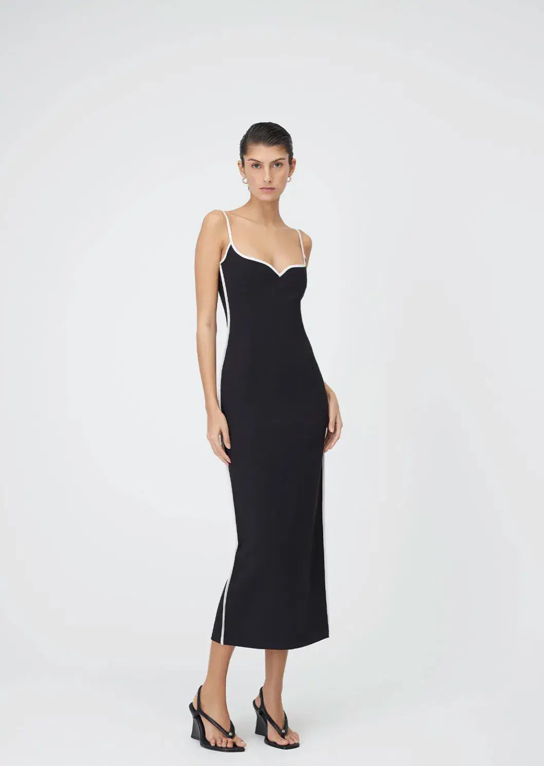 Paris Georgia Heart Midi Dress in  Black and White Size L/ AU 12 - Image 2
