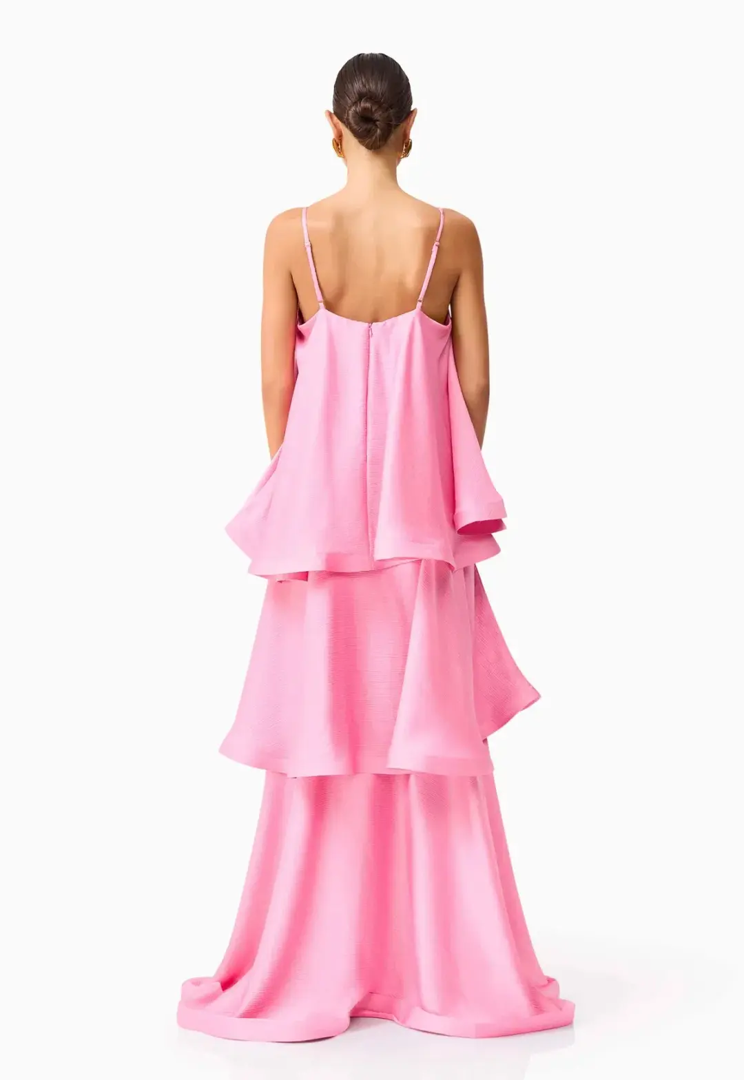 Elliatt Tilly Tiered Maxi Dress in Pink Size S/ AU 8 for rent on The Volte - main image