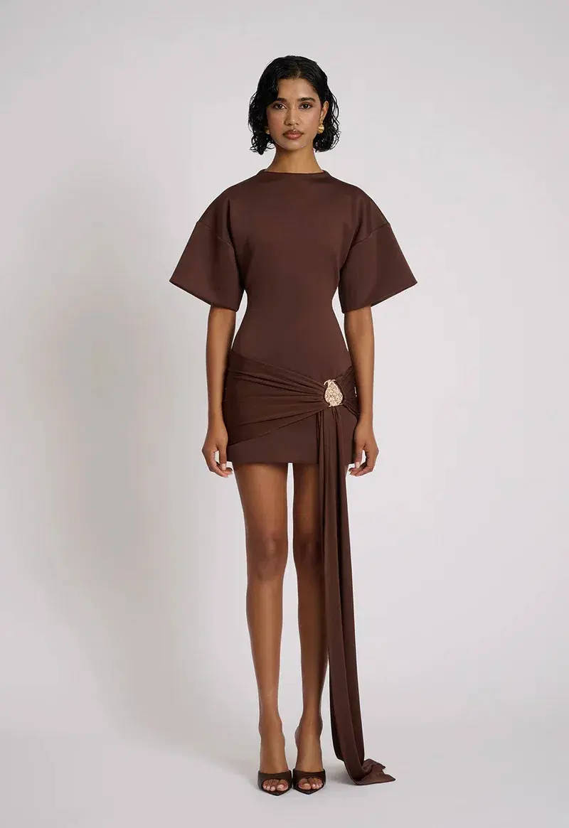 Eliya The Label MAXINE DRESS | CHOCOLATE Size 8 - Image 2