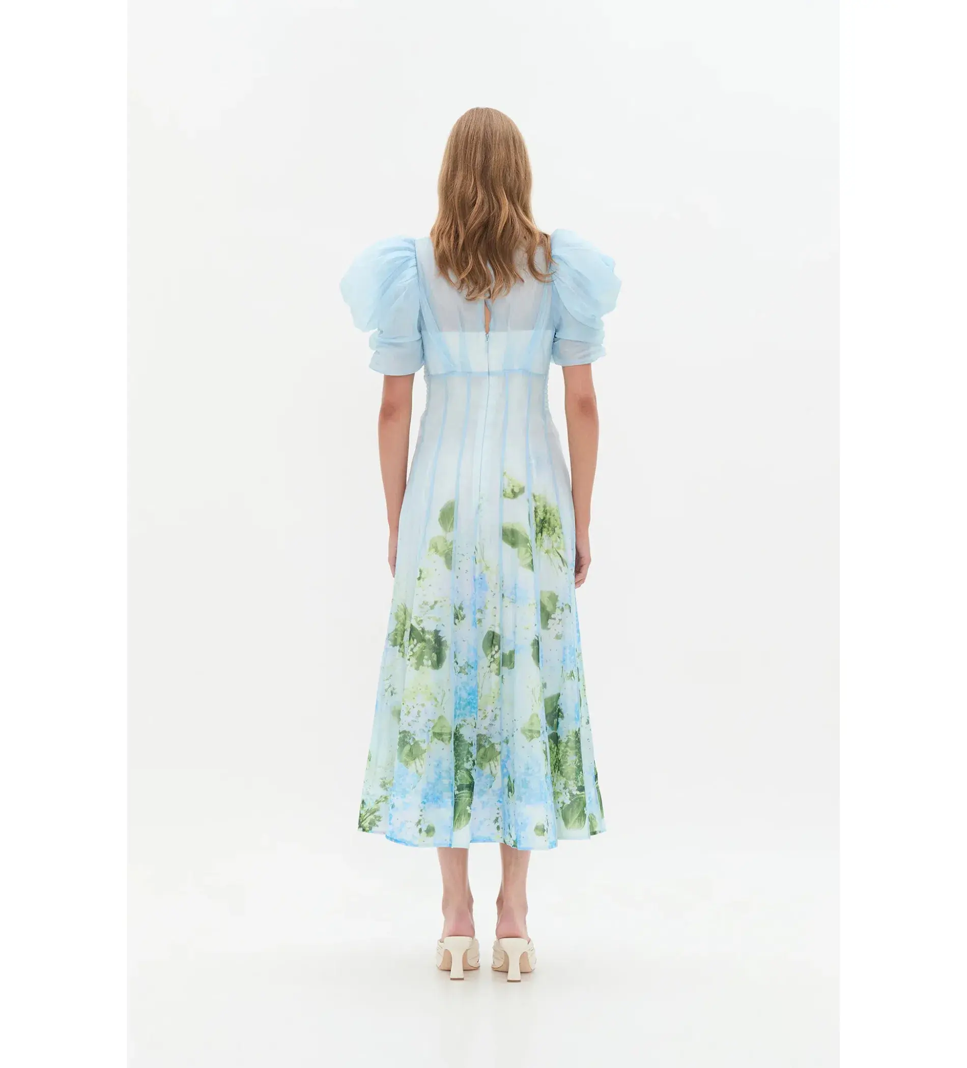 Aje Clementine Midi Dress in Blue Hydrangea Size 6 - Image 3