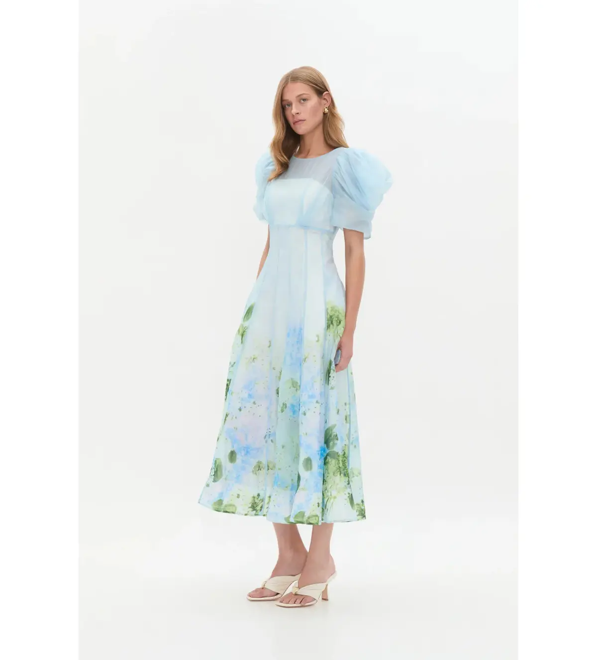Aje Clementine Midi Dress in Blue Hydrangea Size 6 - Image 2