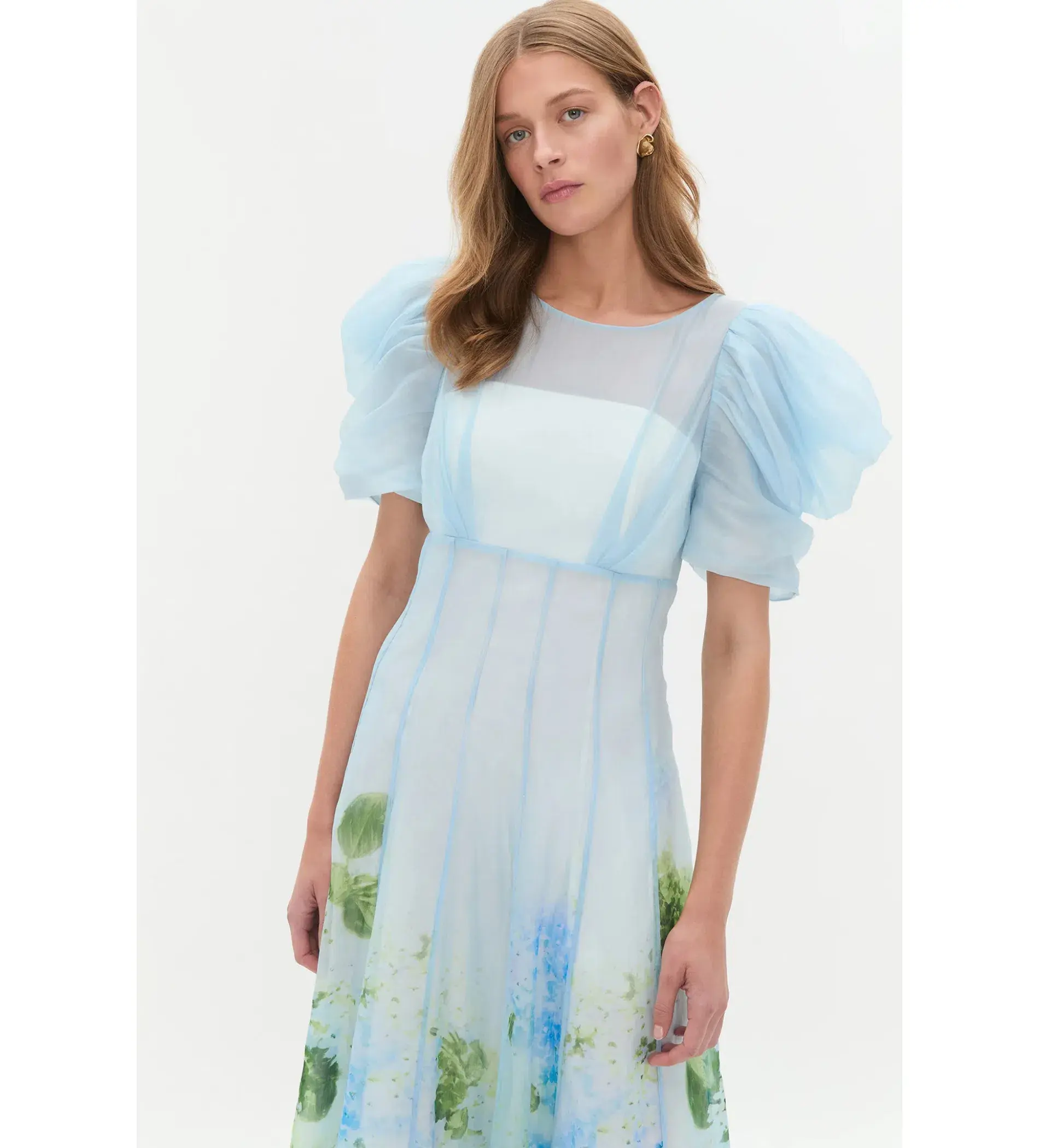 Aje Clementine Midi Dress in Blue Hydrangea Size 6 - Image 4