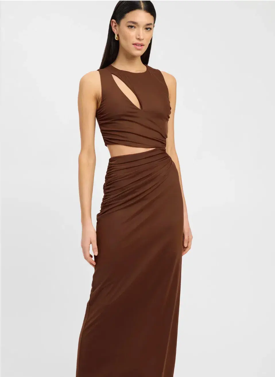 Kookai Bolt Cut Dress Brown Size 10  - Image 2