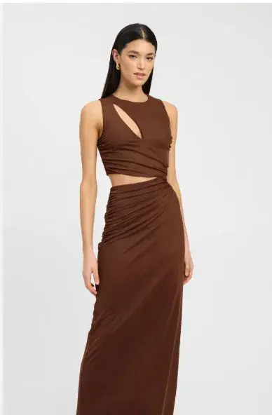 Kookai Bolt Cut Dress Brown Size 10  - Image 3