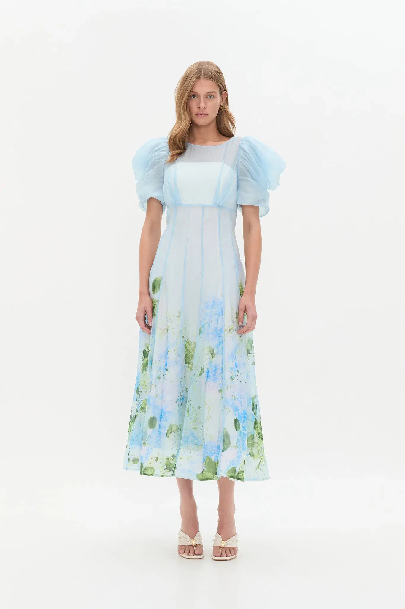 Aje Clementine Midi Dress Blue Size 8 - Image 1