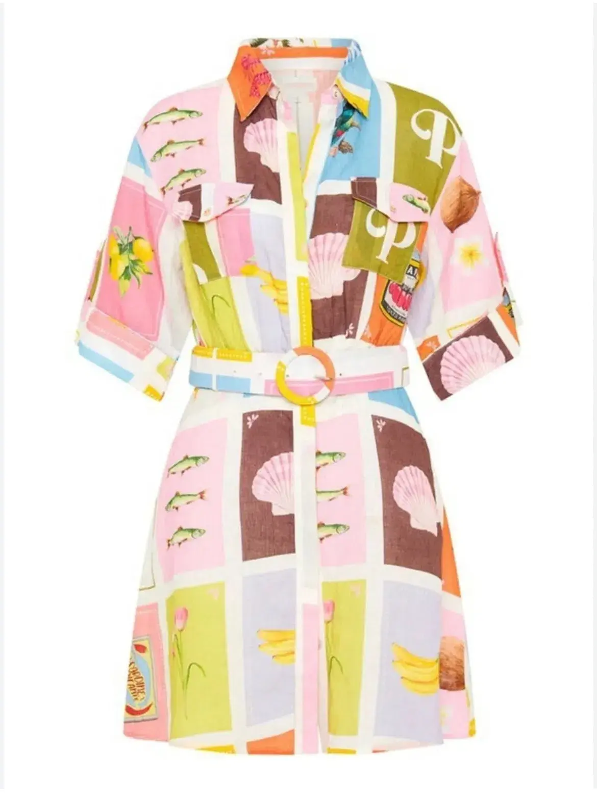 Palm Noosa Camellia Dress Multi  Size 10 - Image 3