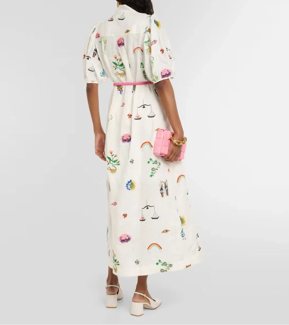 Alemais Atticus Embroidered Shirtdress White/Print Size 10 - Image 2