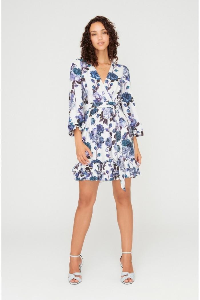 Sheike Vintage Blue Rose Mini Dress size 12 - Image 1