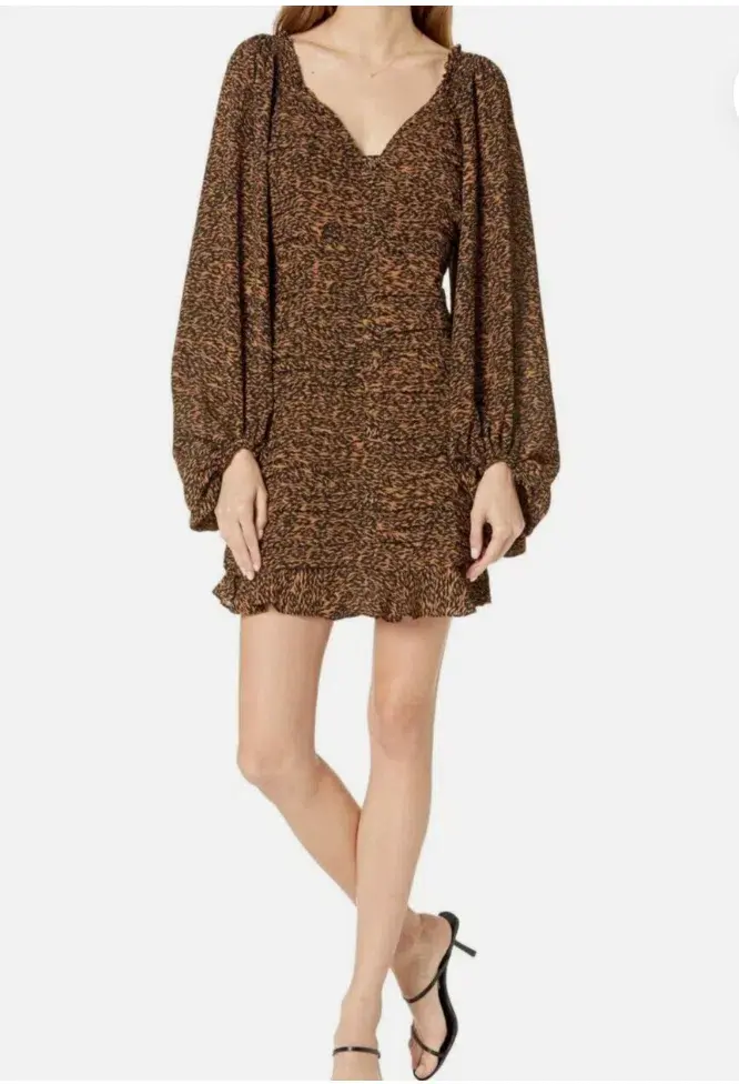 Ted Baker London Wyatte Ruched Bodycon Mini Dress Animal Print Size AU 10 - Image 1