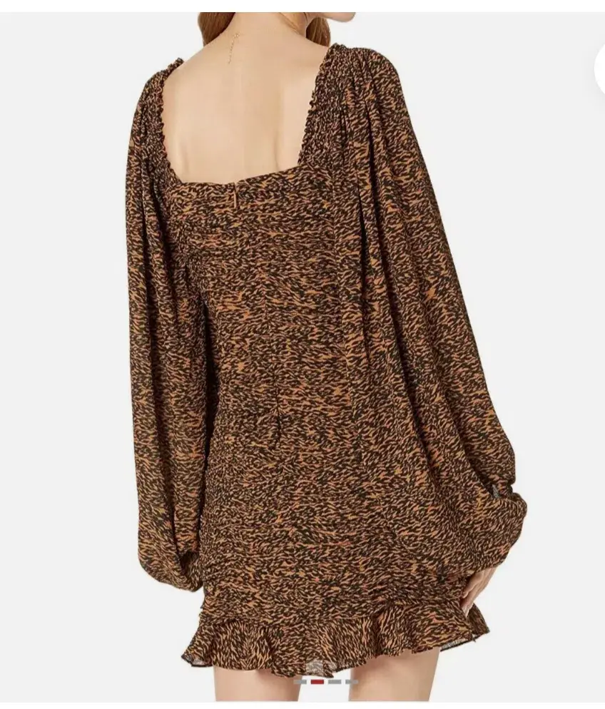 Ted Baker London Wyatte Ruched Bodycon Mini Dress Animal Print Size AU 10 - Image 3