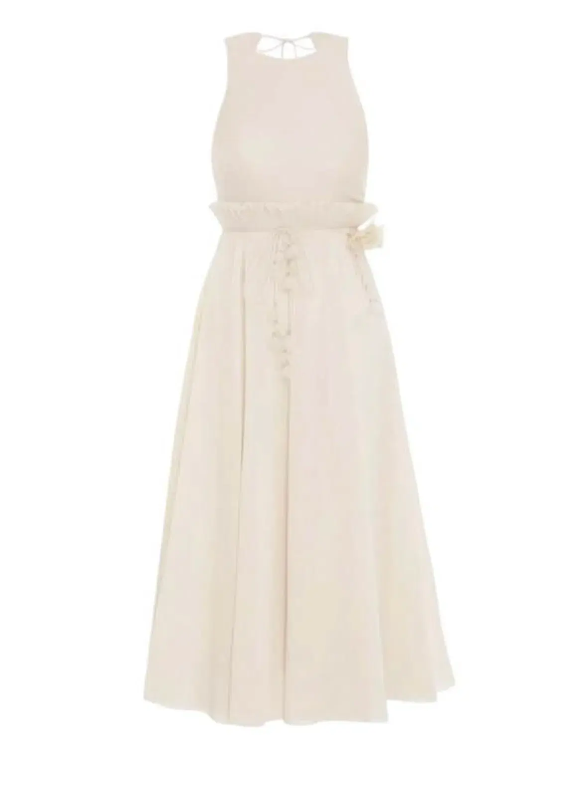 Zimmermann Pleated Picnic Midi Dress Ivory Size AU 10 - Image 5