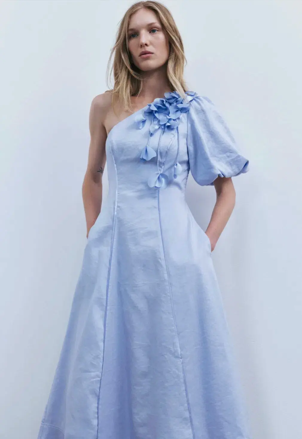 Aje Camille Midi Dress Blue Size AU 12 - Image 3