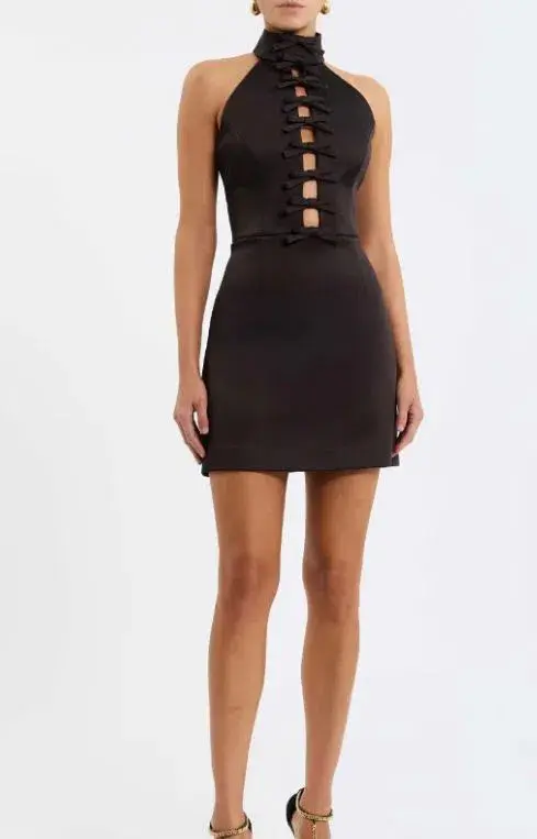 Rebecca Vallance Saskia Bow Mini Chocolate Size AU 6 - Image 1