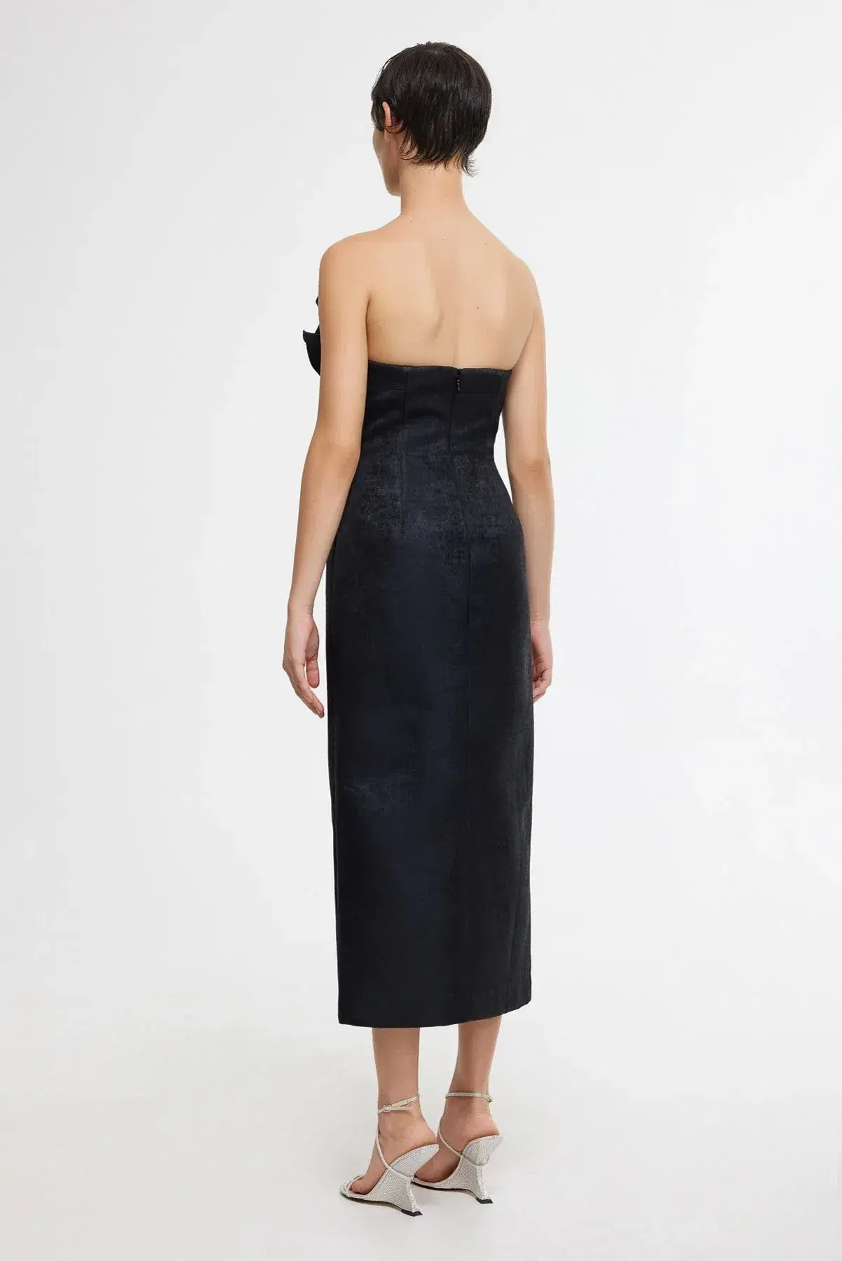 Acler Webster Midi Dress in Black Metallic Size AU 12 - Image 2