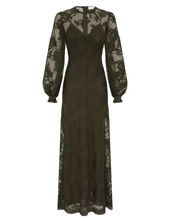 Zimmermann Memento Lace Maxi Dress in Olive Size 0 / AU 8 - Image 1