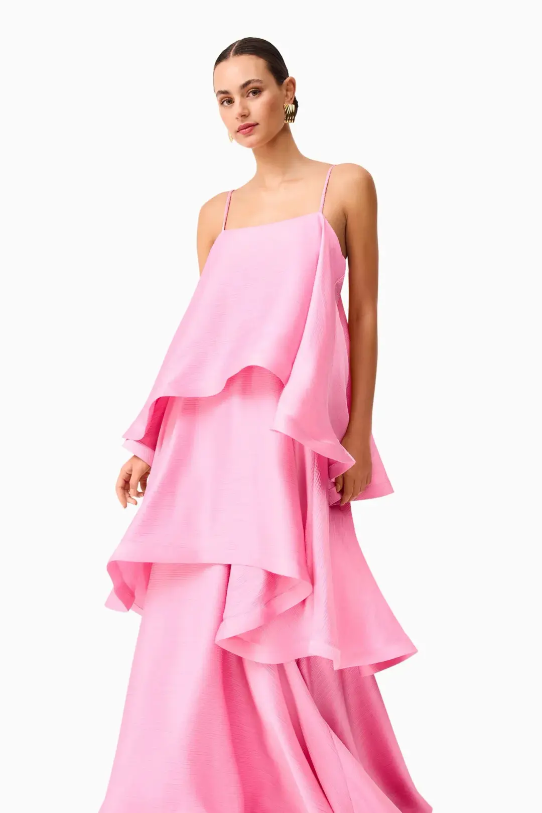Elliatt Tilly Tiered Maxi Dress in Pink Size S / AU 8 for rent on The Volte - main image
