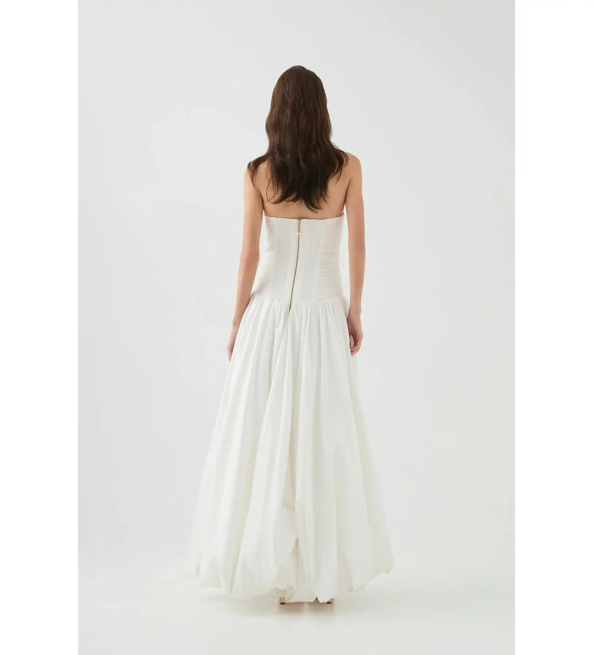 Aje Violette Bubble Hem Maxi Dress Ivory Size AU 8 - Image 4