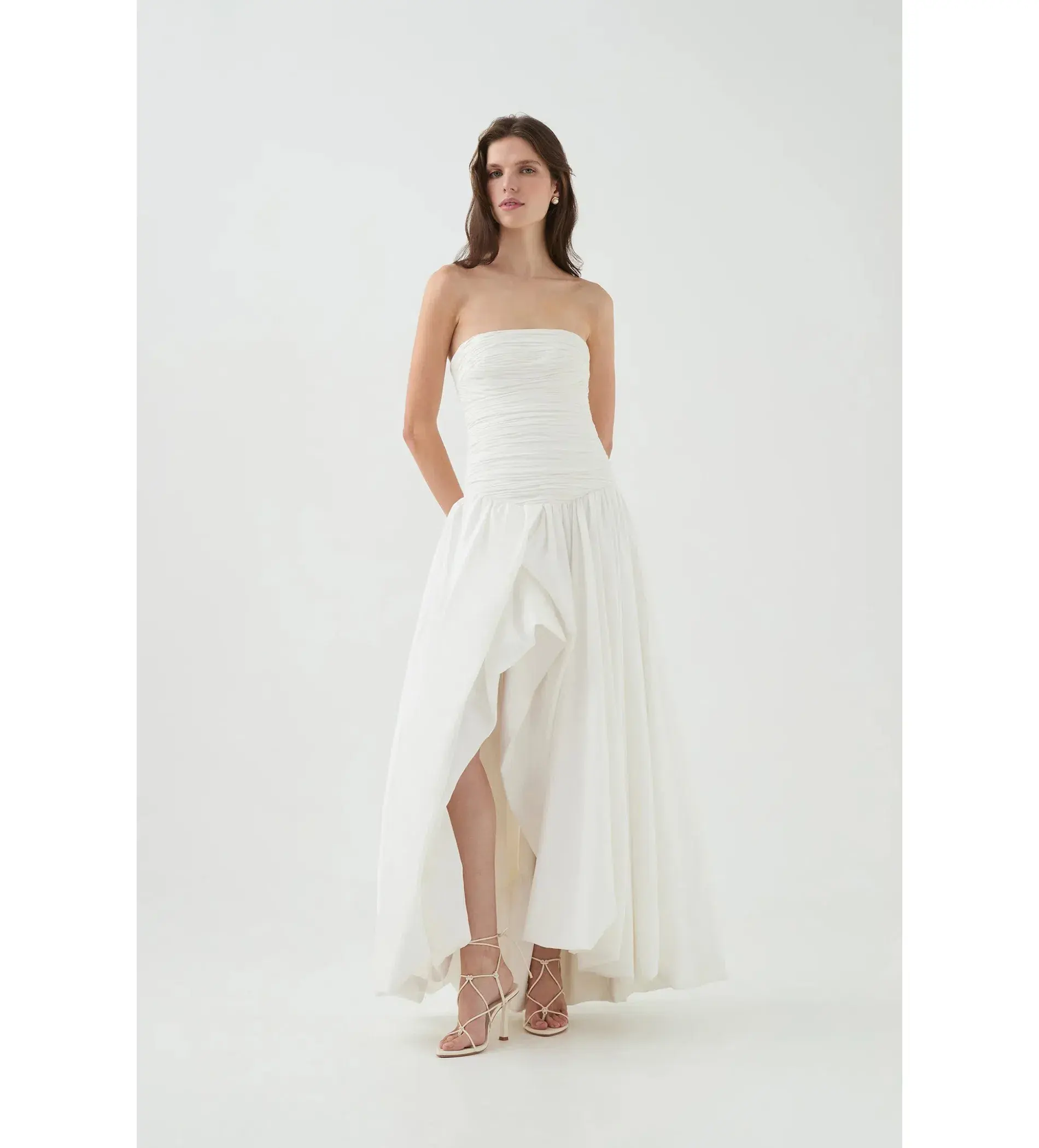 Aje Violette Bubble Hem Maxi Dress Ivory Size AU 8 - Image 1