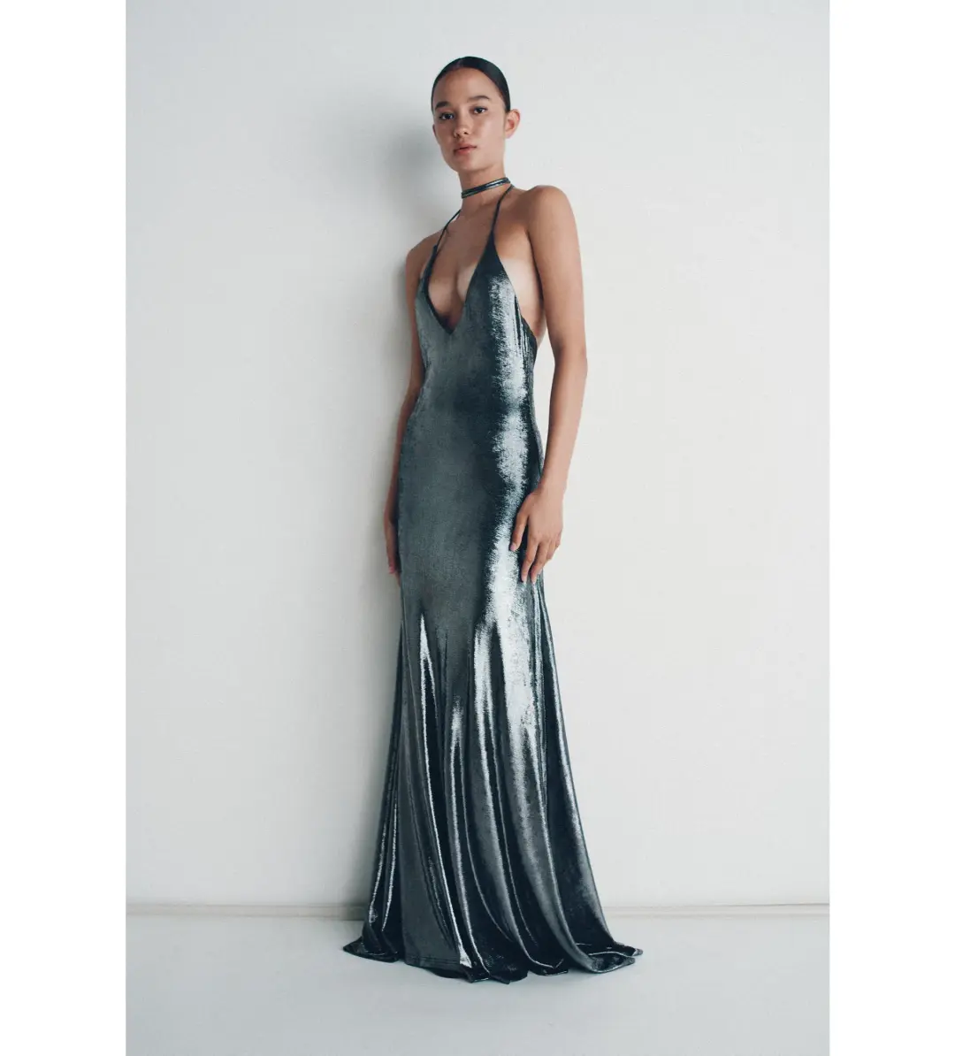 Hansen and Gretel Kitty Slip Maxi Dress Mercury Size L AU 12 for rent on The Volte - main image