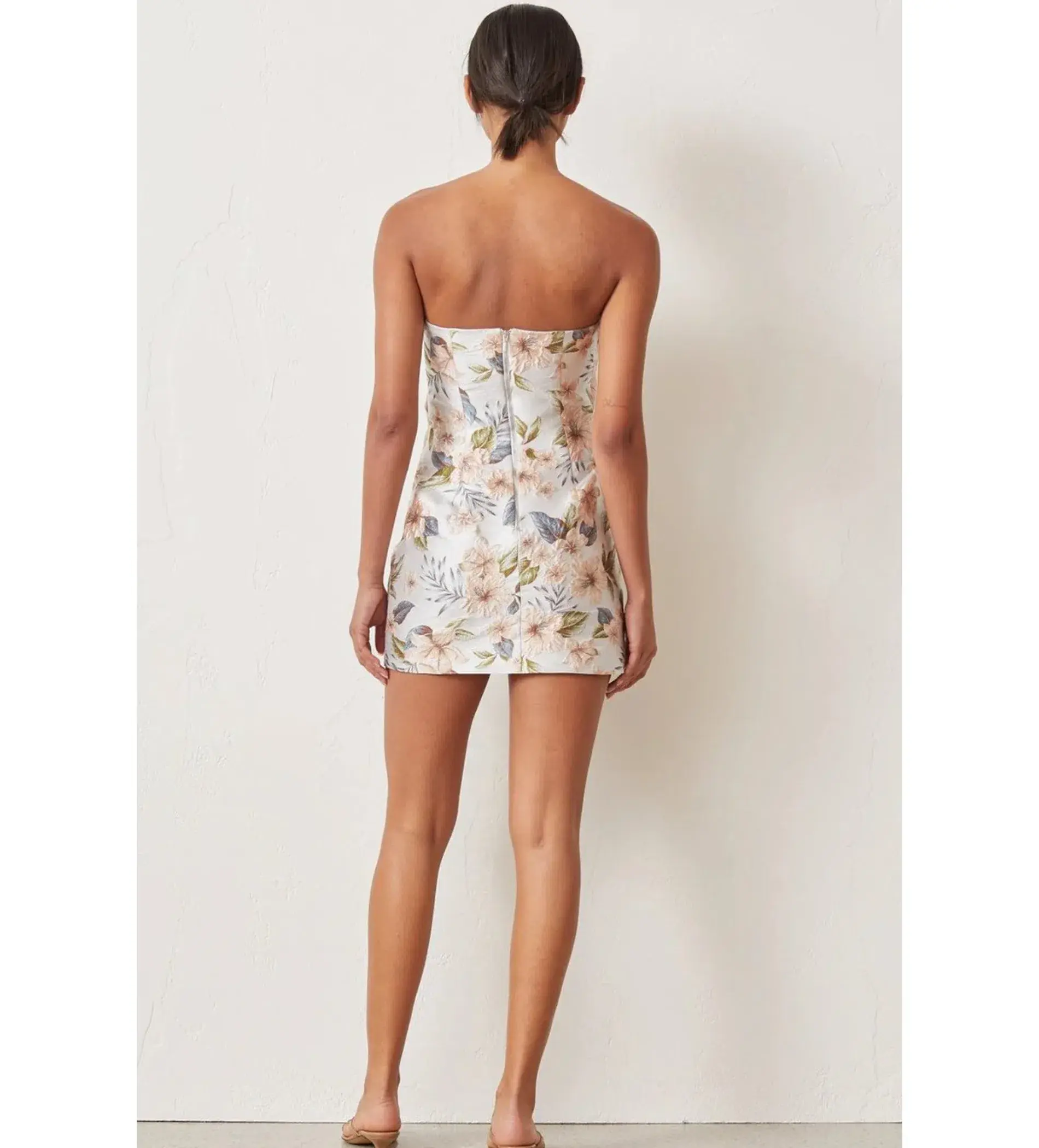 Bec & Bridge Fleurette Jacquard Mini Dress Floral Size AU 8 - Image 5
