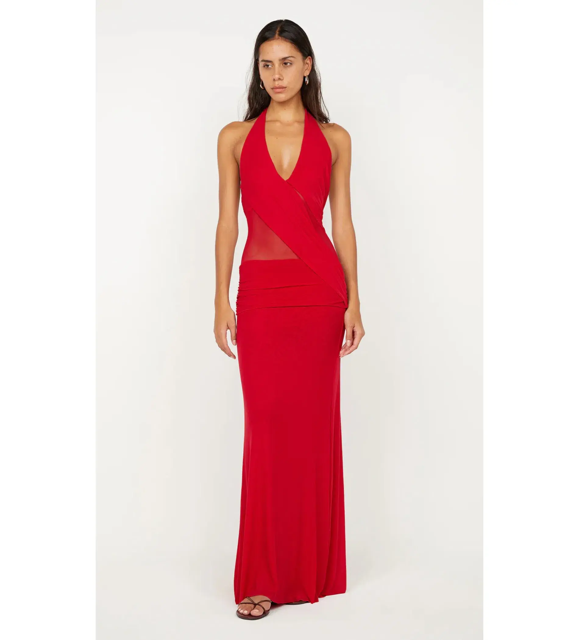 Bec & Bridge Deija Halter Maxi Dress Strawberry Size AU 8 - Image 1