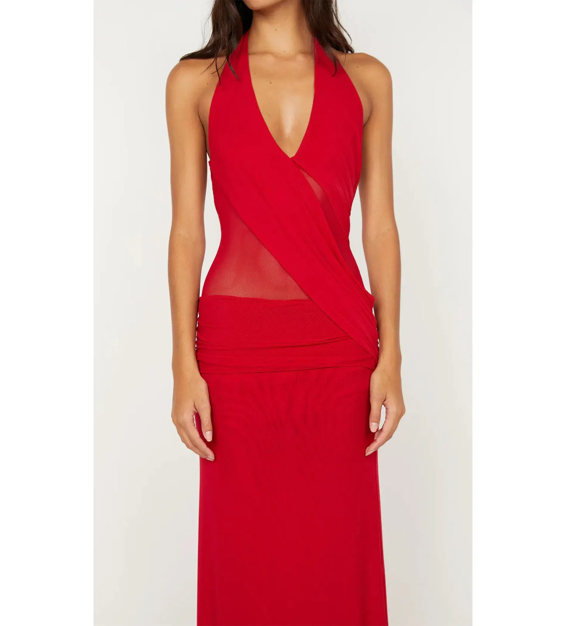 Bec & Bridge Deija Halter Maxi Dress Strawberry Size AU 8 - Image 5
