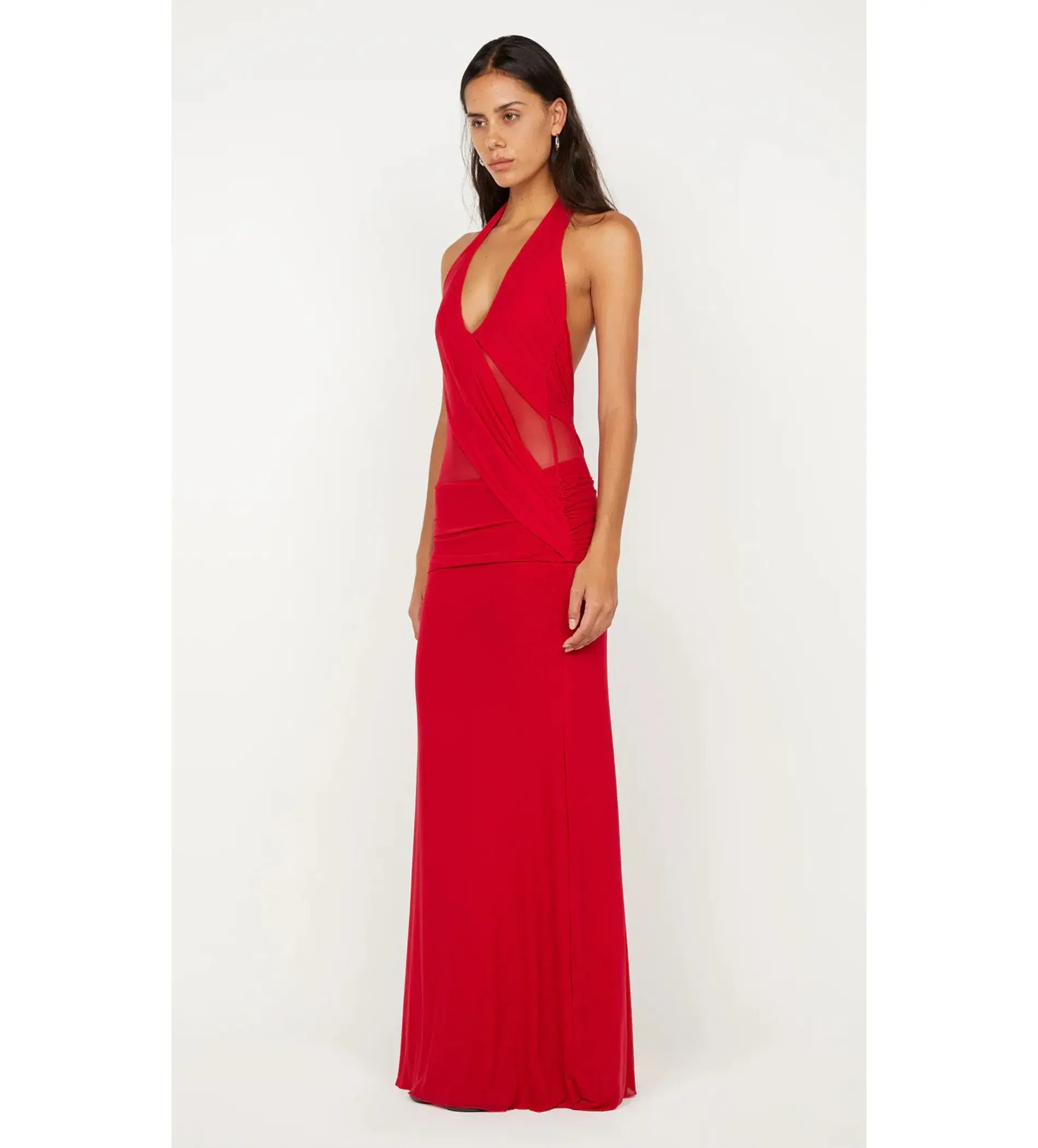 Bec & Bridge Deija Halter Maxi Dress Strawberry Size AU 8 - Image 3