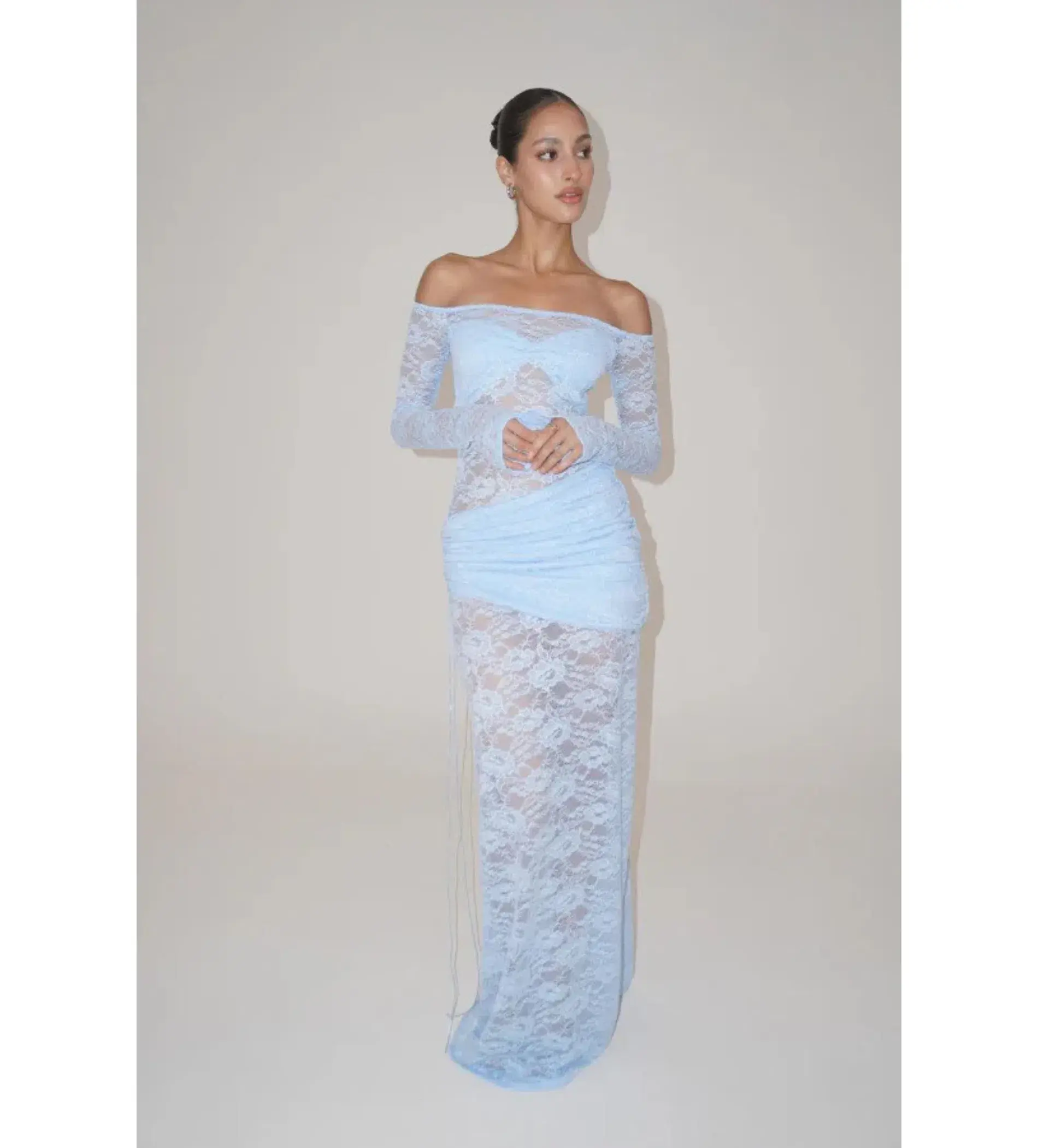 Deconduarte Christiana Maxi Dress Powder Blue Size AU 6 - Image 1
