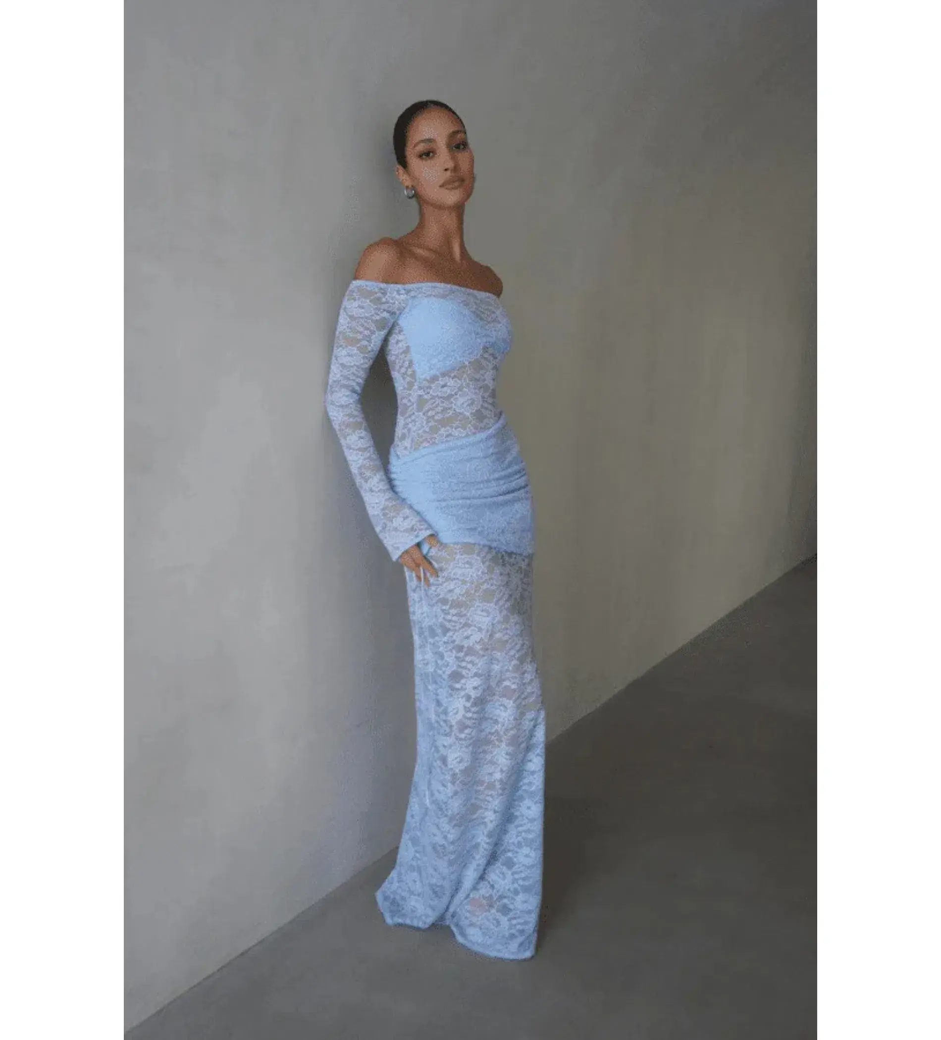 Deconduarte Christiana Maxi Dress Powder Blue Size AU 6 - Image 2