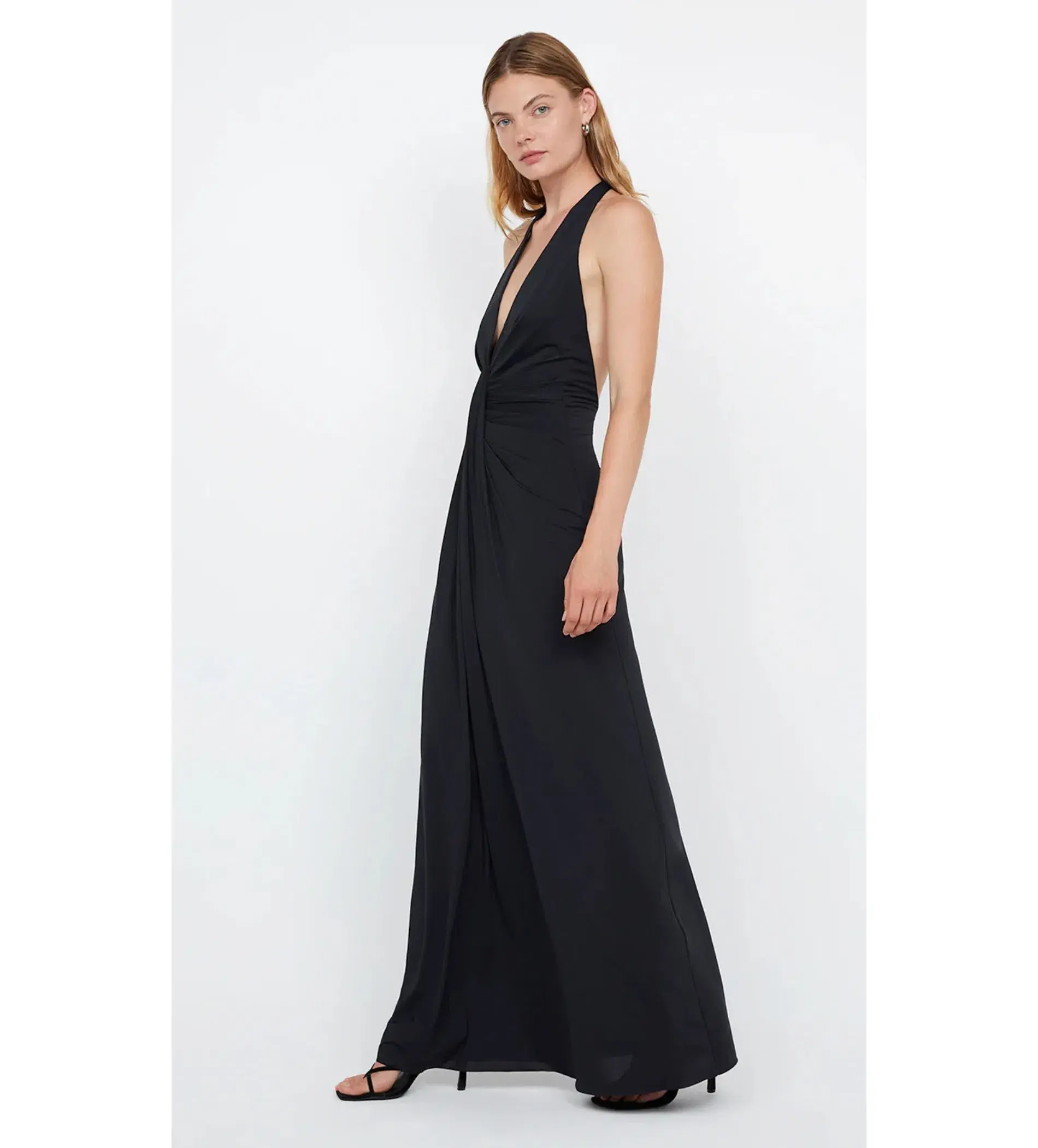 Bec & Bridge Tillie Drape Maxi Dress Black Size AU 8 - Image 2