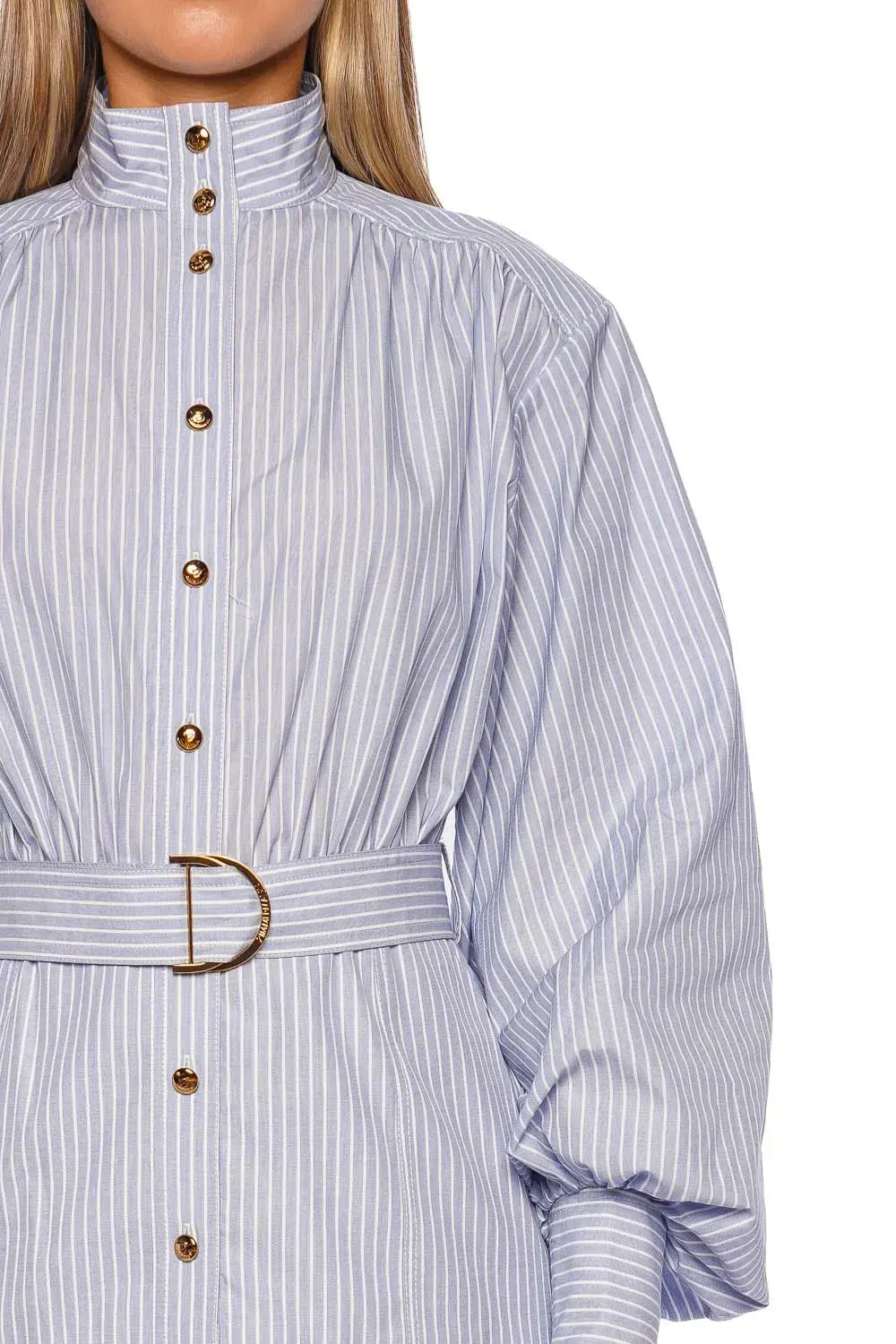 Zimmermann Stripe Utility Mini Dress Blue Sptripe Size 3 / AU 14 - Image 5