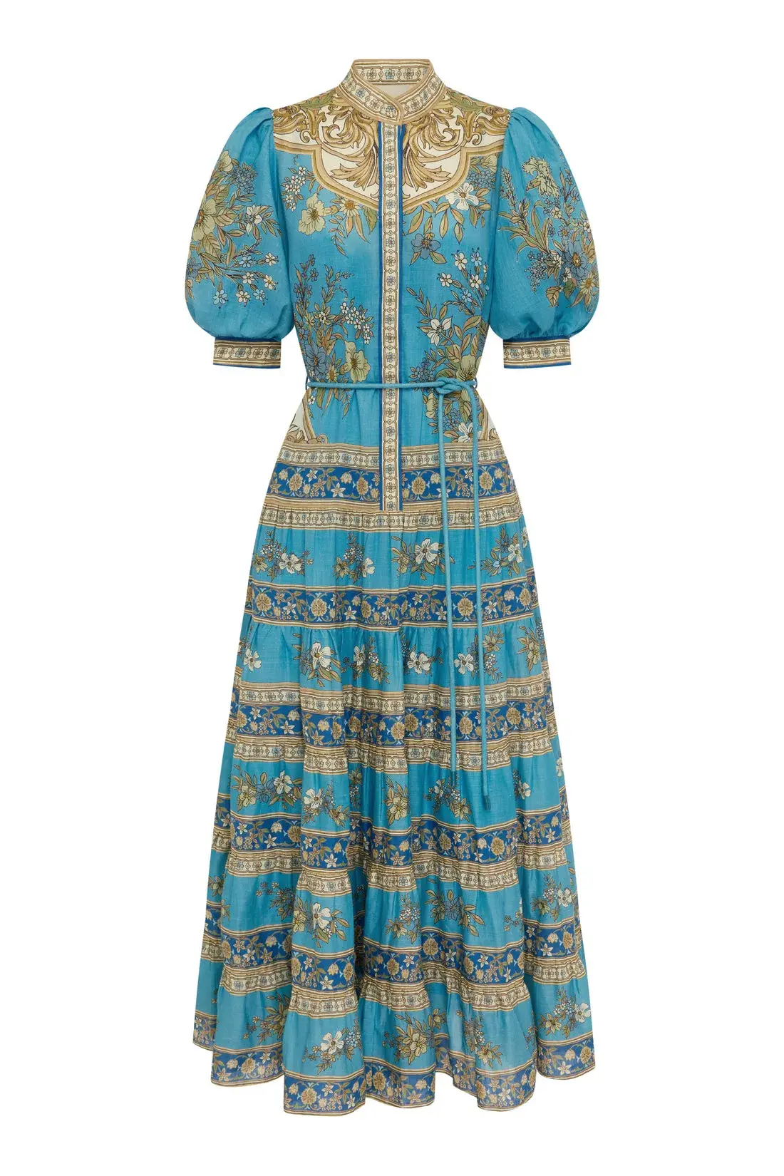 Alemais Cassie Tiered Midi Dress in Blue Size AU 16 - Image 2
