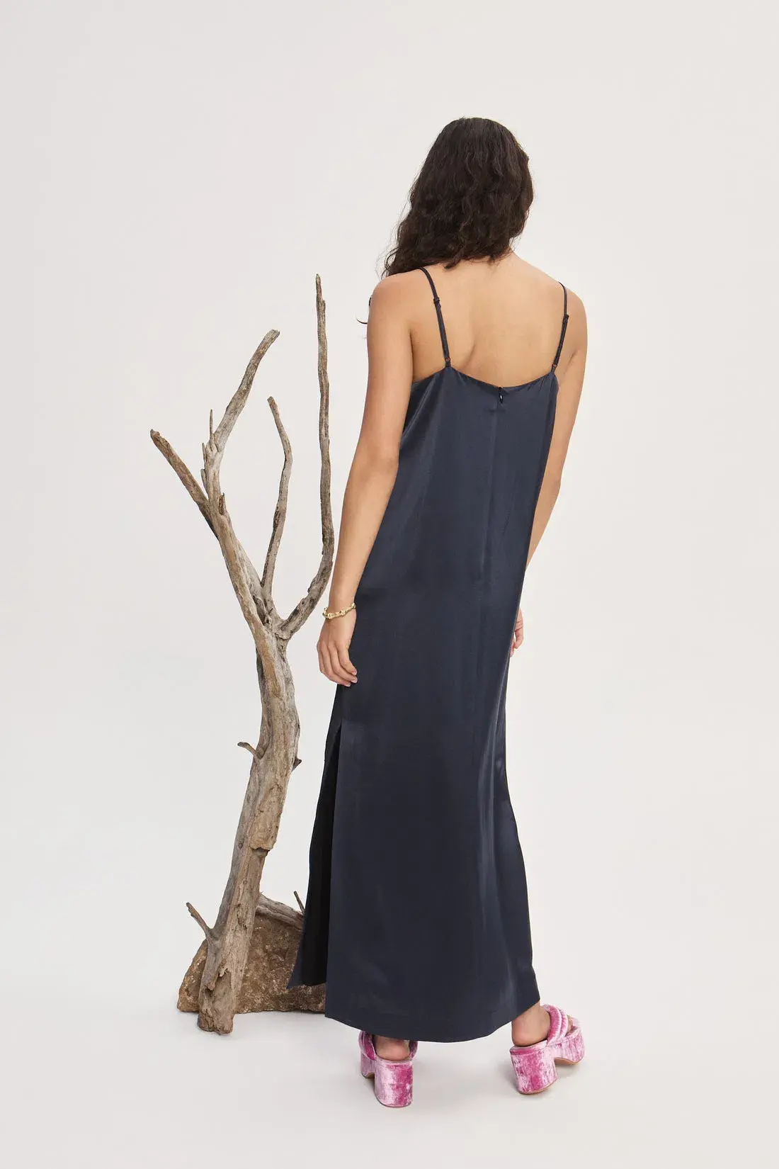 Aleamis Fontaine Slip Midi Dress Black Size AU 16 - Image 4